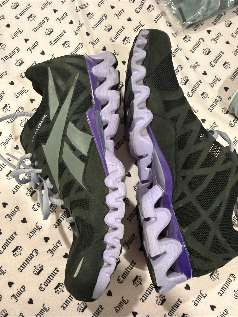 Reebok Women's Zig Athletic Shoes in Black and Lavender